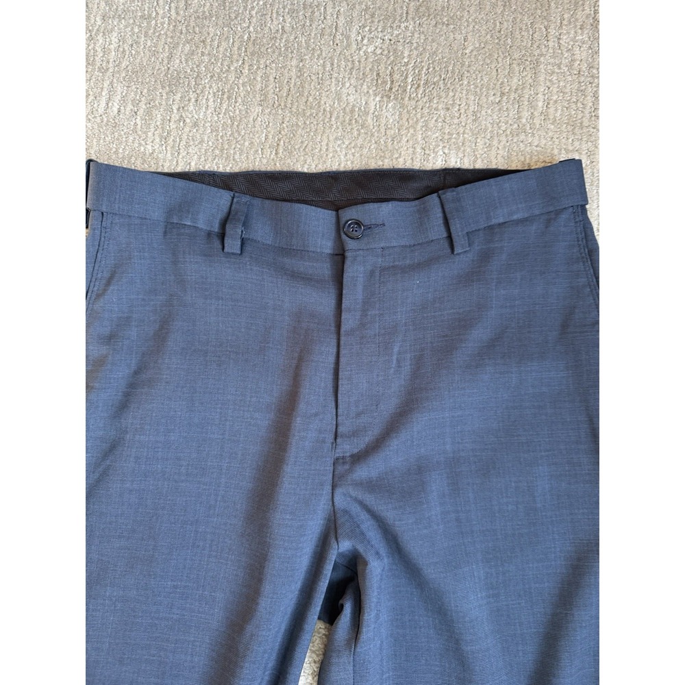 Savane 34 x 32 Dark Gray  Comfort Expander‎ Waist Flat Front Mens Dress Pants - Picture 3 of 8
